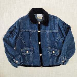 Vintage Girly Velour Jean Jacket 3t